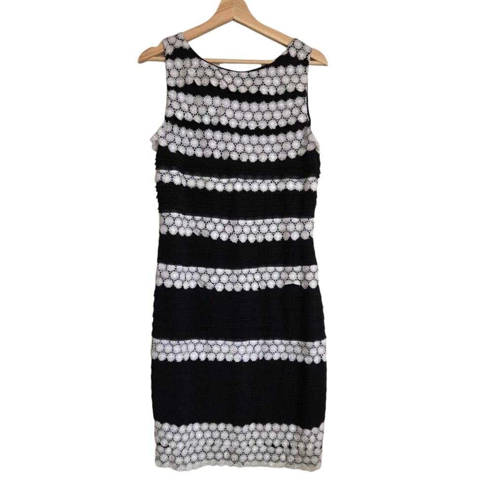 JAX | Lace Striped Layered Sheath Dress LBD